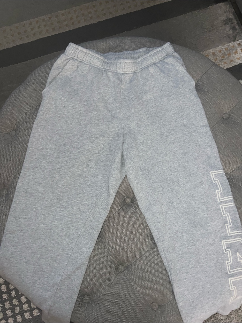 PINK Victoria's Secret Kids Heather Gray Jogger Sweatpants with Side Logo